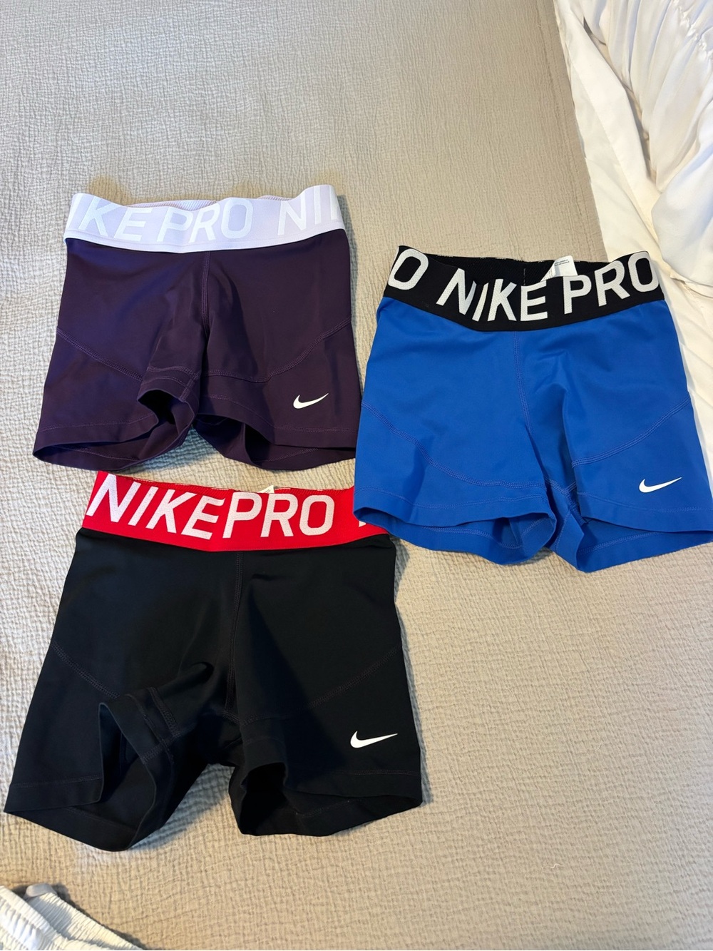 Nike Compression Shorts Trio - Black/Red, Blue, Purple